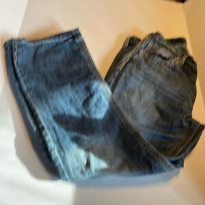 BKE Derek Jeans Mens 34 R thick stitch fading Whiskers Cowboy